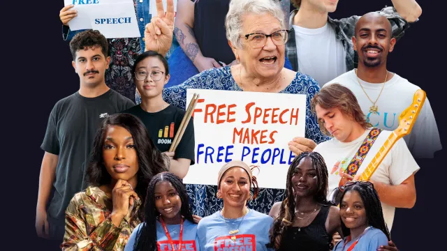 Cover of the Fall 2025 issue of the FIRE Quarterly, showing a collage of FIRE clients from cases we fought over the summer.