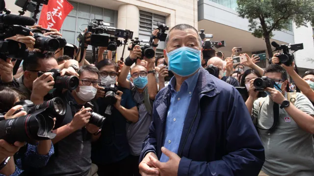 Jimmy Lai outside court in Hong Kong