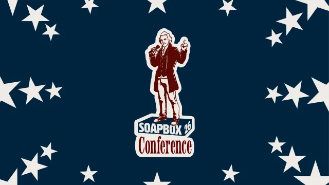 Illustration of Alexander Hamilton standing on a soapbox