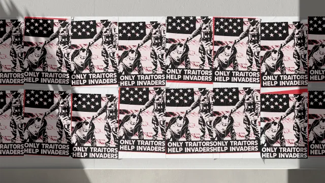 University Illinois Poster reading "Only Traitors Help Invaders"