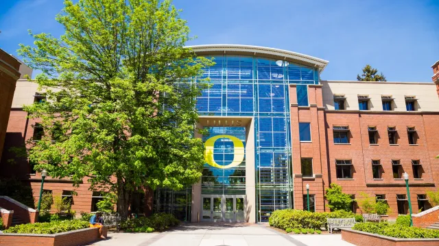 Lillis School of Business building at the University of Oregon in Eugene.