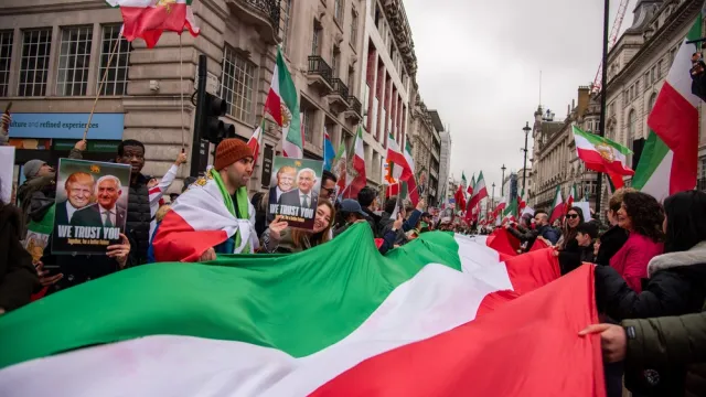 London protest in support of regime change in Iran, March 7, 2026.