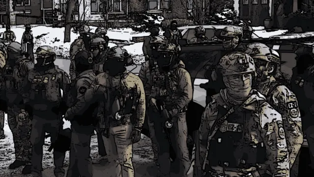 ICE agents in Minneapolis, color adjusted
