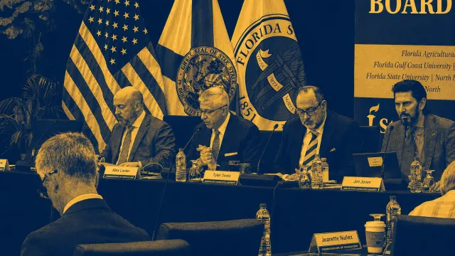 Florida Board of Governors, in blue and yellow duotone