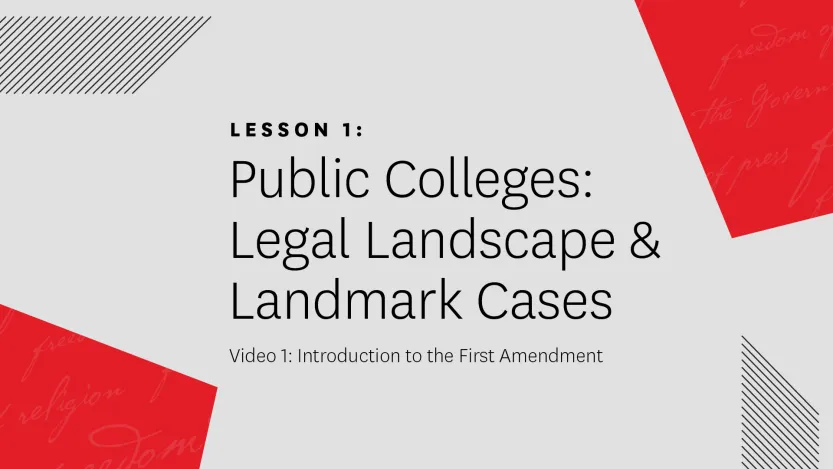 Video 1: Introduction to the First Amendment
